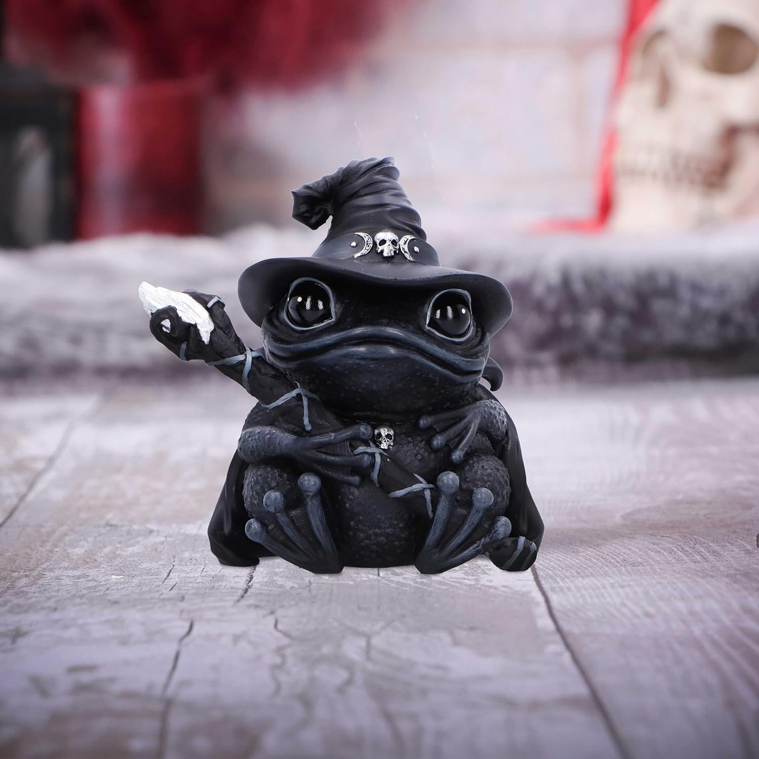 Nemesis Now Cult Cuties Asmoadeus Figurine 10cm, Resin, Black, Cult Cuties Collectible Asmoadeus Figure, Scarily Adorable Occult Frog, Spooky Frog Gift, Cast in the Finest Resin, Expertly Hand-Painted