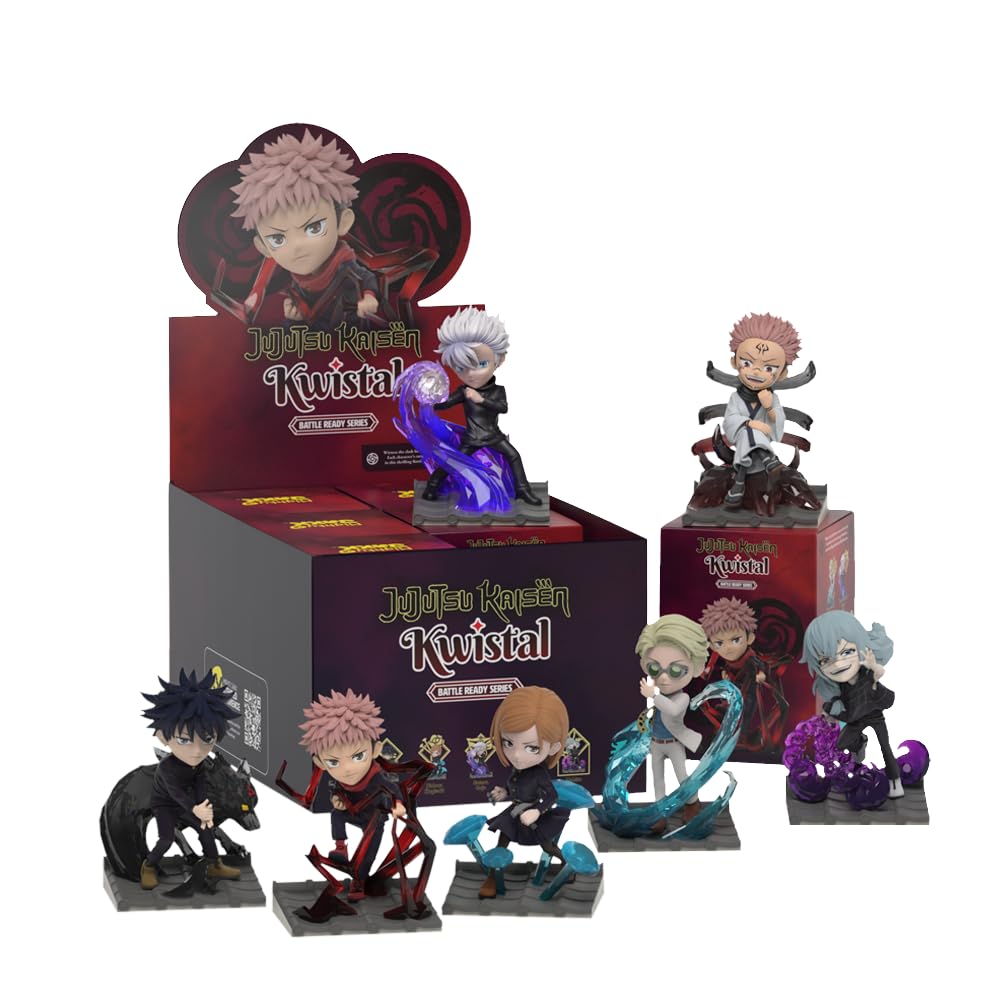 Mighty Jaxx Jujutsu Kaisen Kwistal Fwenz Battle Ready Series | Figuras coleccionables de Juguetes en Caja misteriosa | Bandeja sellada con 6: no Hay duplicados