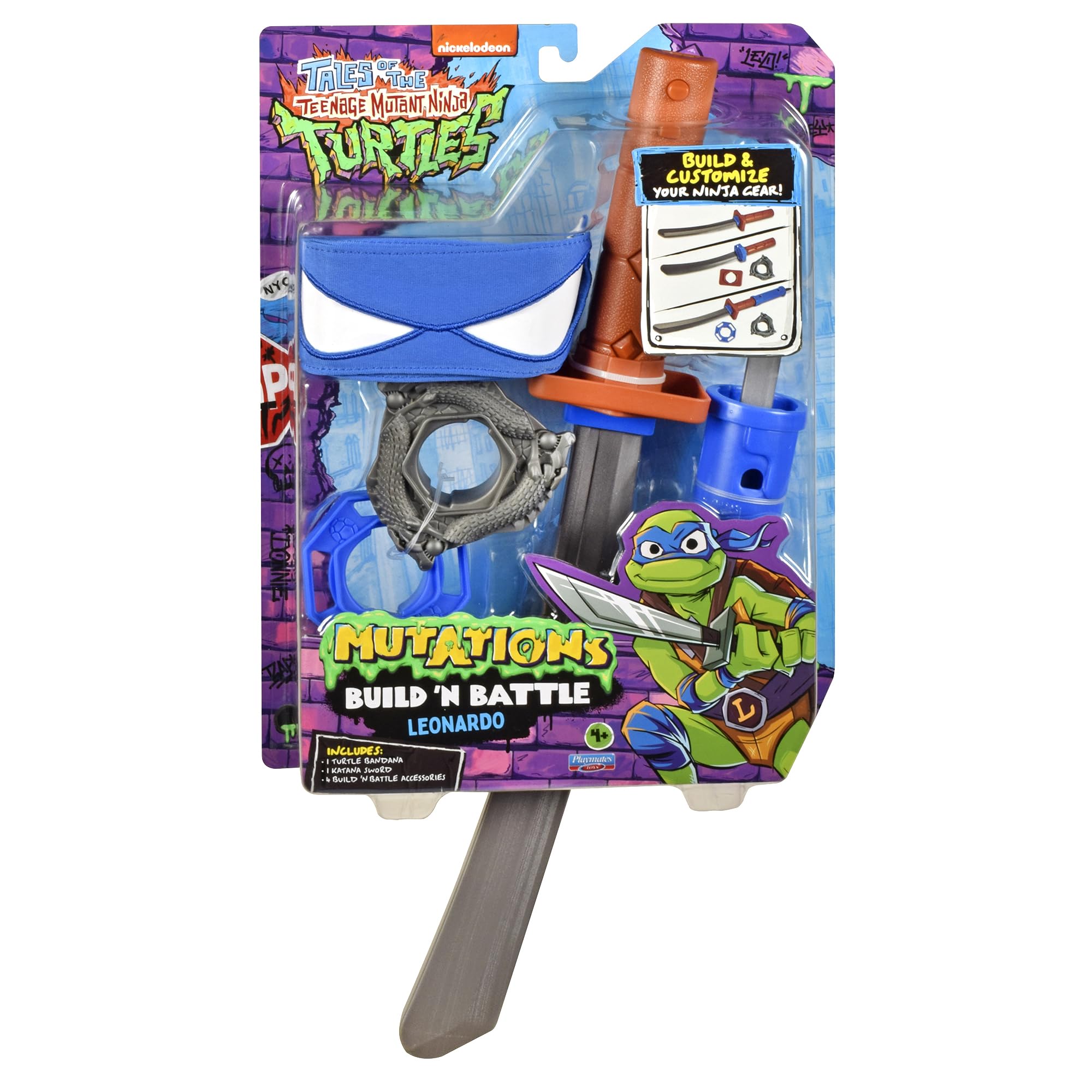 Tales of Teenage Mutant Ninja Turtles: Build N Battle Leonardo Katana Sword. Ninja Reveal Playset. Create Countless Combinations!