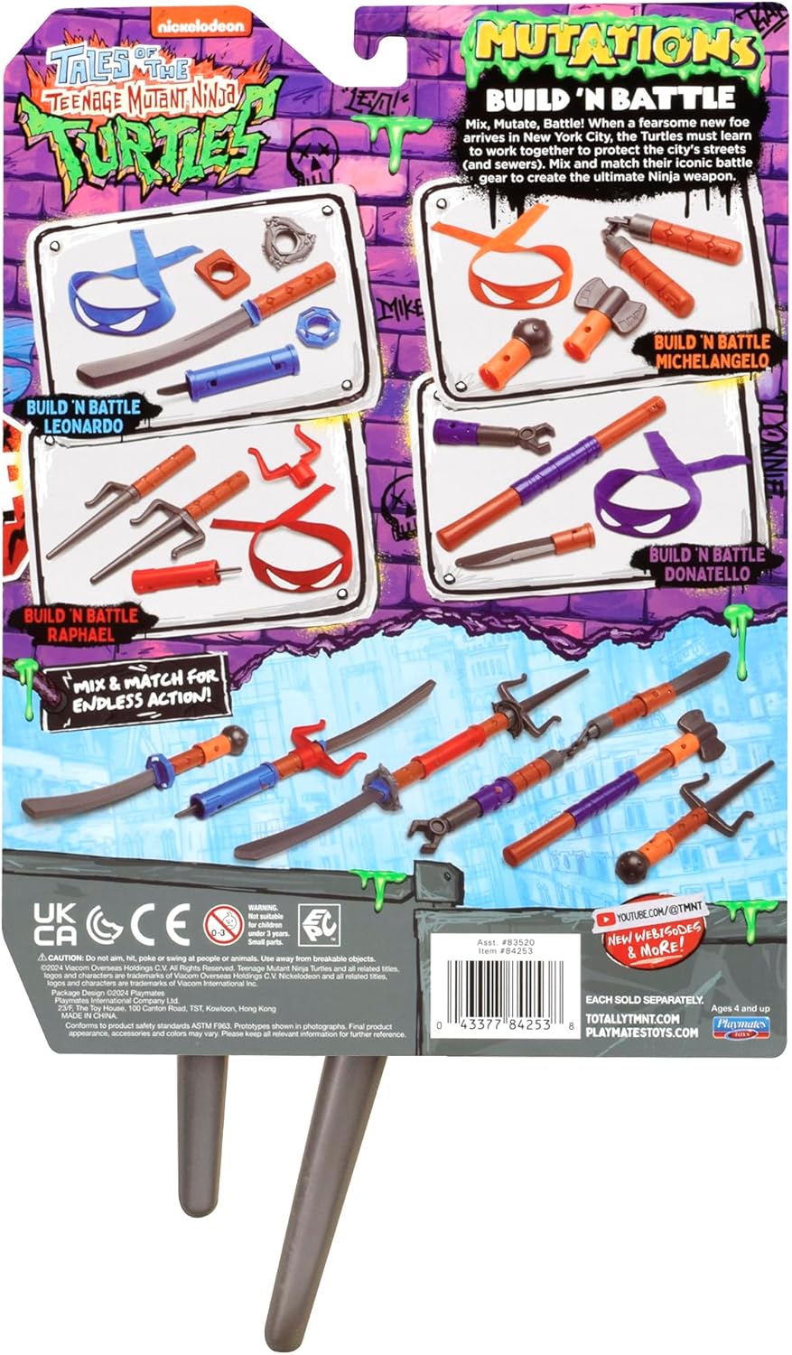 Teenage Mutant Ninja Turtles 84254CO Tales Build N Battle Raphael SAIS. Ninja Reveal Playset. Create Countless Combinations, Multicolour