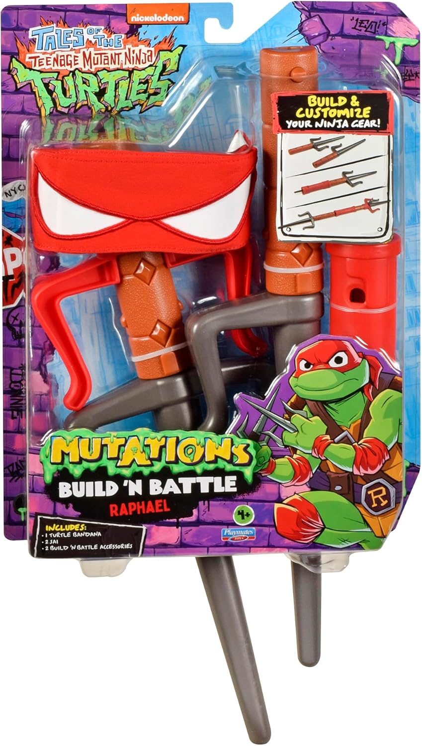 Teenage Mutant Ninja Turtles 84254CO Tales Build N Battle Raphael SAIS. Ninja Reveal Playset. Create Countless Combinations, Multicolour
