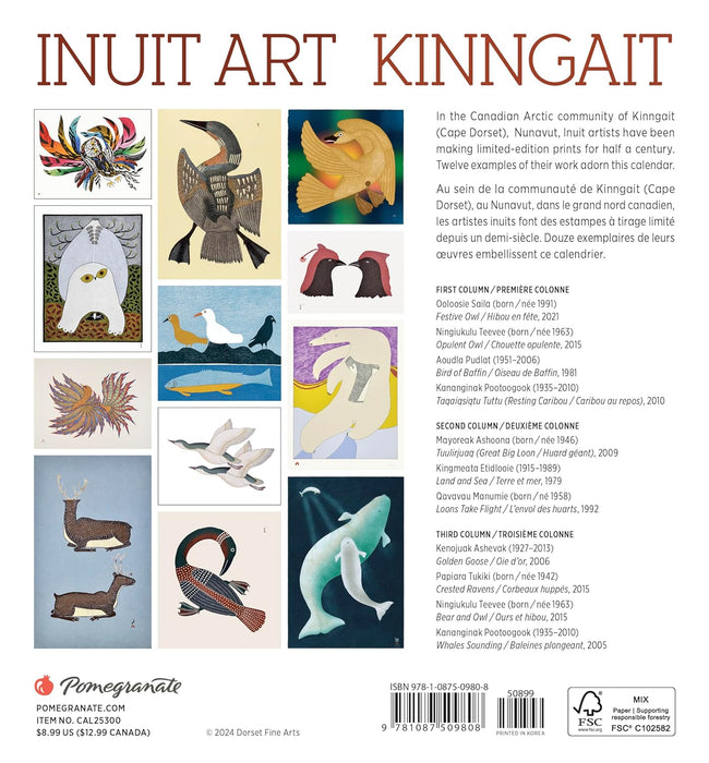 Inuit Art Kinngait Mini Wall Calendar 2025