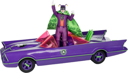 McFarlane Toys - DC Retro Batmobile & The Joker (Batman 66') Paquete de 2, Etiqueta Dorada, Exclusivo de Amazon