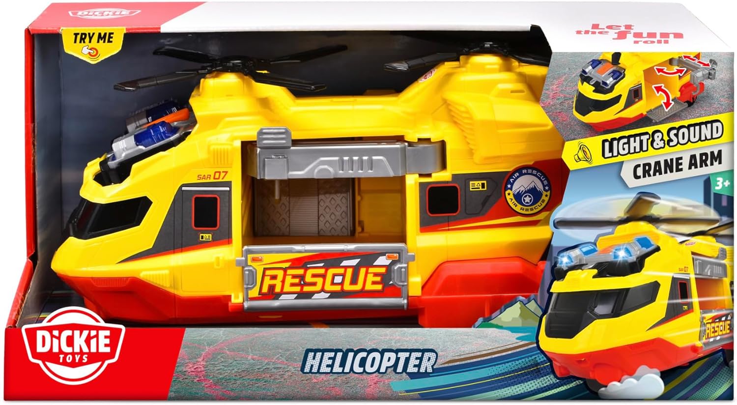 Dickie Toys - Elicottero di Soccorso cm 20, luci e Suoni, argano di Soccorso, a Partire dai 3 Anni, 203306023