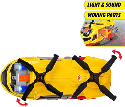 Dickie Toys - Elicottero di Soccorso cm 20, luci e Suoni, argano di Soccorso, a Partire dai 3 Anni, 203306023