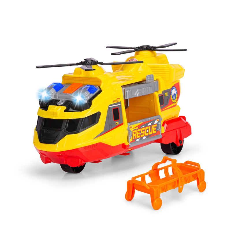 Dickie Toys - Elicottero di Soccorso cm 20, luci e Suoni, argano di Soccorso, a Partire dai 3 Anni, 203306023