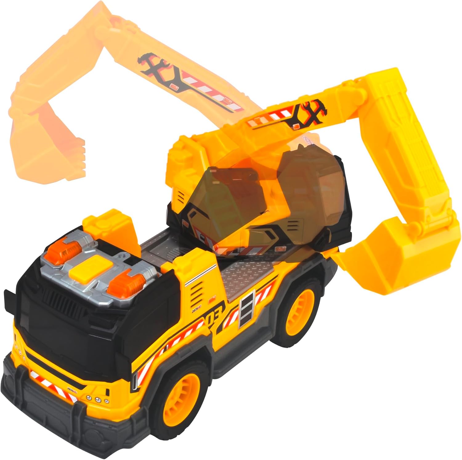 Dickie Toys - Excavator Truck (30 cm) - großer Bagger-LKW ab 3 Jahre mit 360°-Arm für Kinderzimmer & Sandkasten - Auto-Spielzeug für Kinder mit Licht & Sound, inkl. Batterien