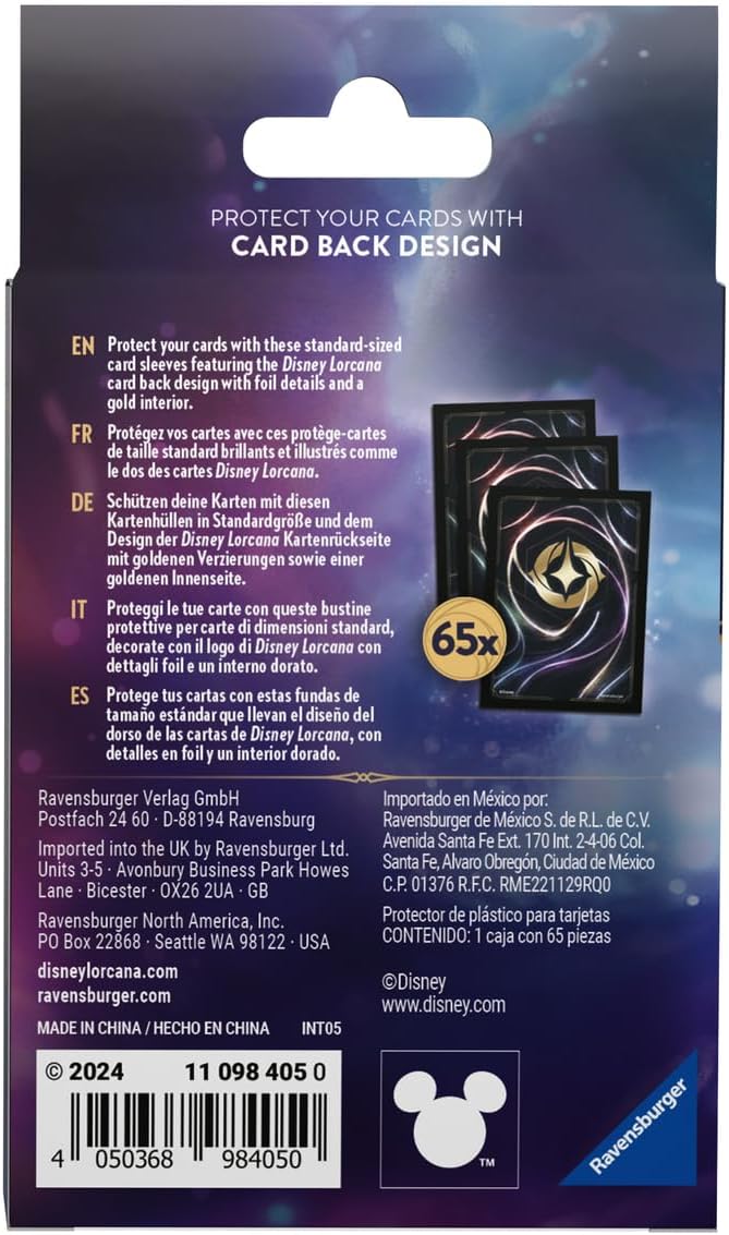 Ravensburger Disney Lorcana TCG Trading Adults and Kids 8 Years Up - 65 Protective Card Sleeves - Set 5: Shimmering Skies