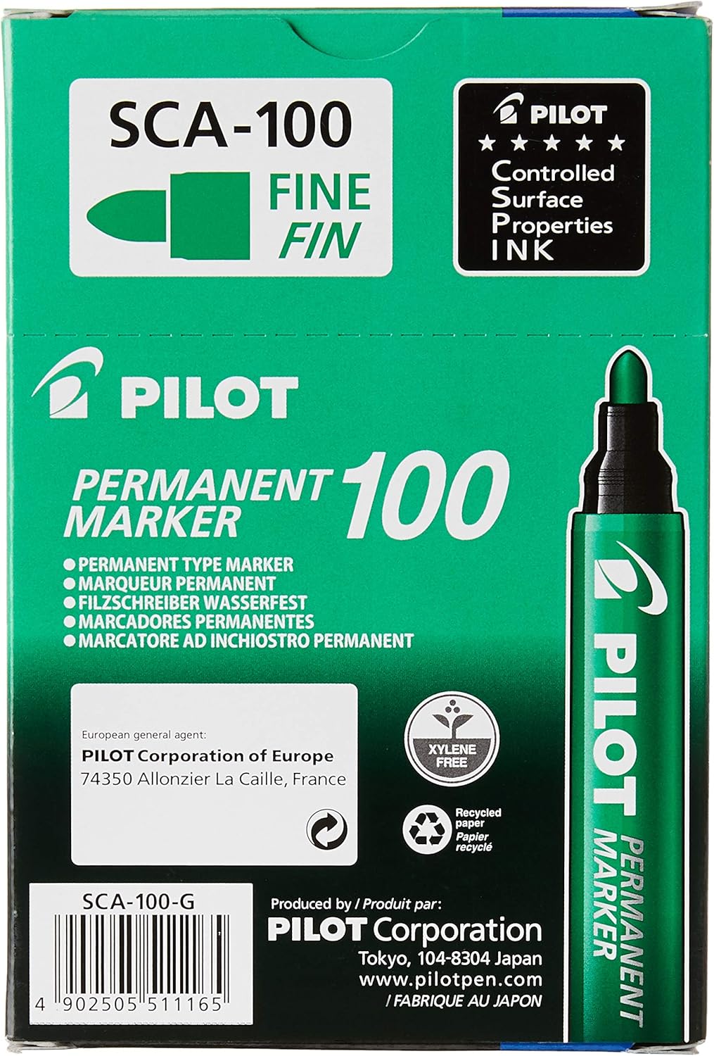 Permanent Marker Bullet Tip Green sca-100-g
