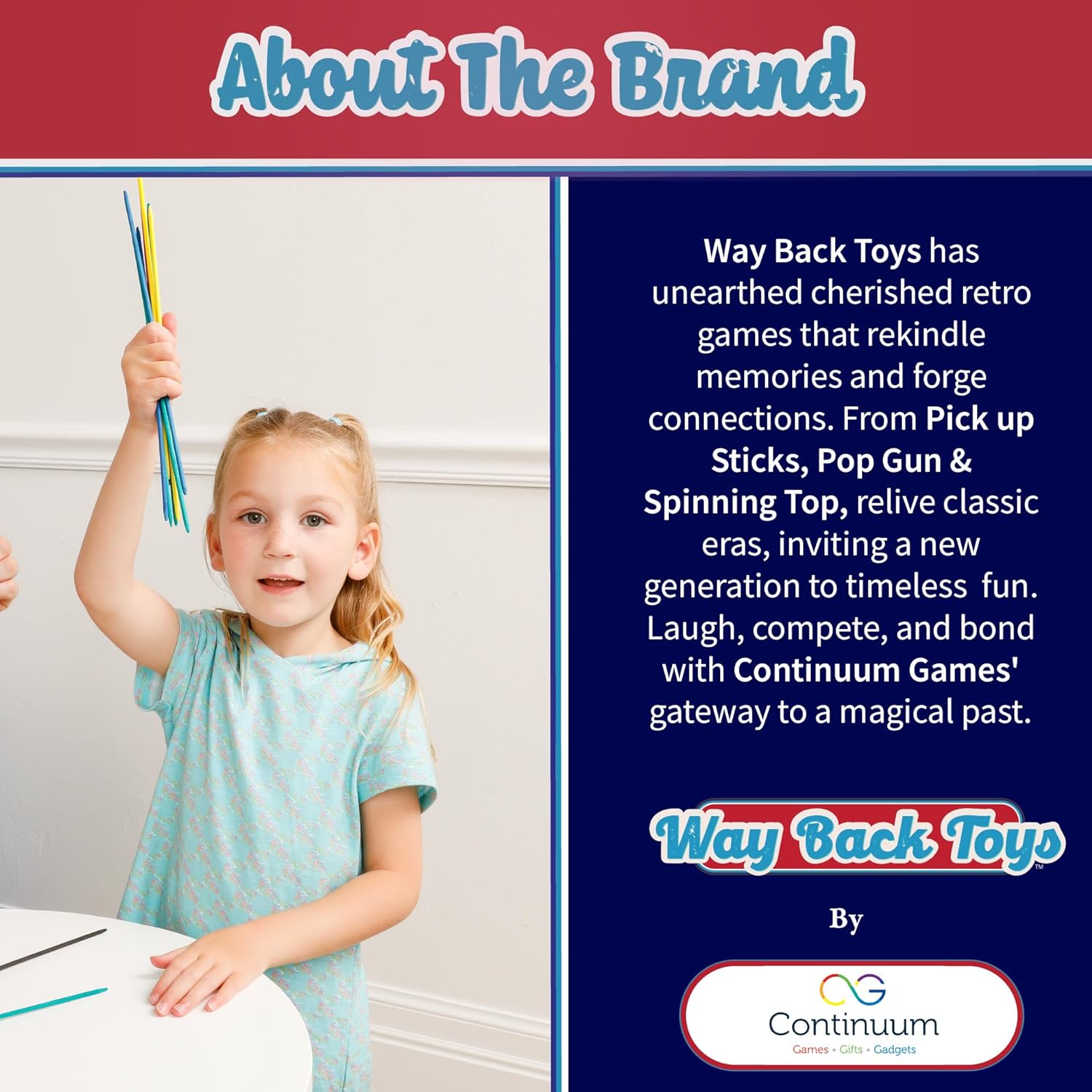 Way Back Toys Pick Up Sticks, 30 colorful wooden sticks and easy to carry container, game of steady hands and skill, novelty family fun game for ages 5 and up