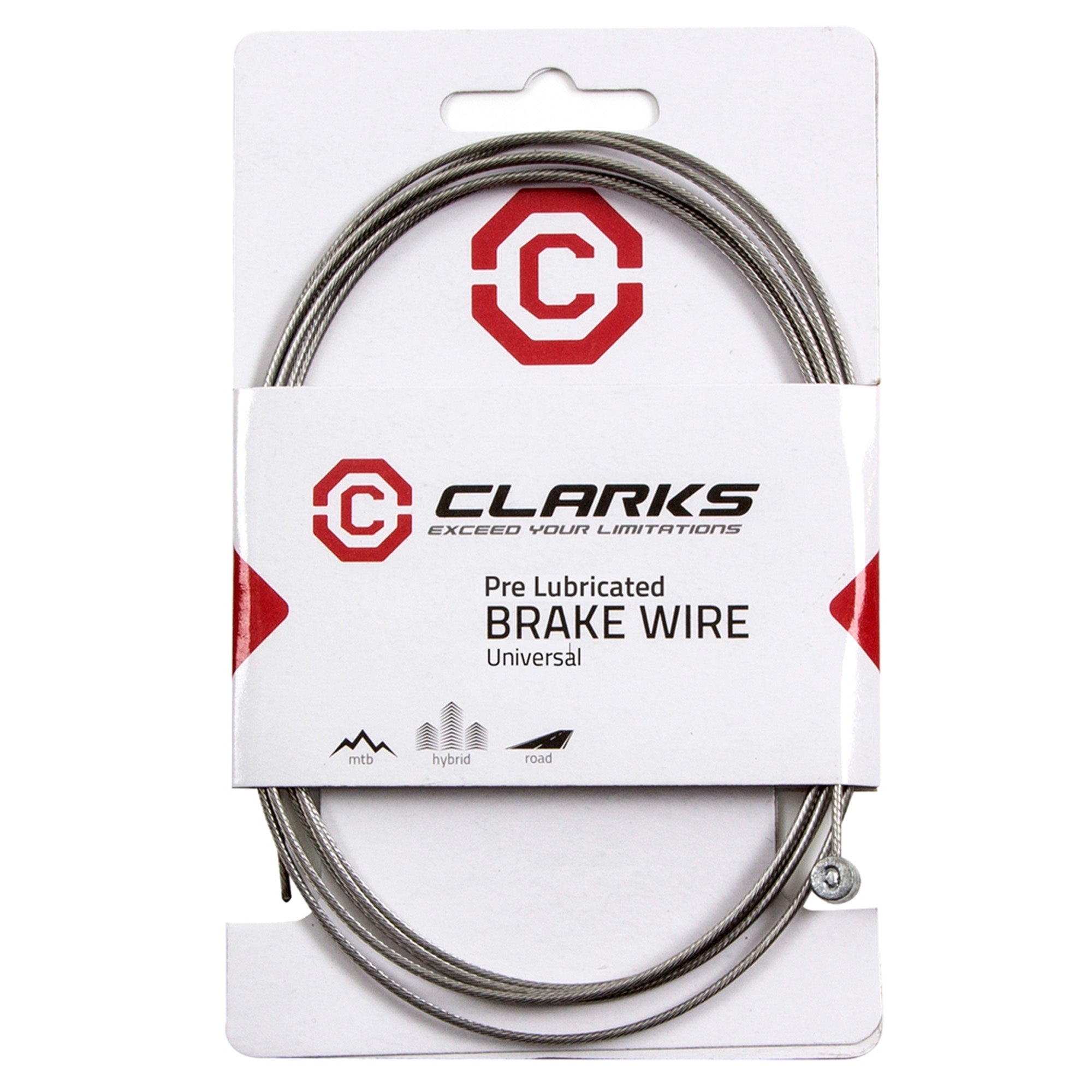 Clarks MTB Pre-Lube Inner Brake Wire Pear Nipple L2100Mm Fits All Major Systems