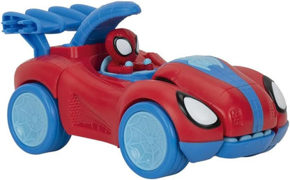 MARVEL Spidey and His Amazing Friends Spidey-Rex Racer - 8-Inch Vehicle with Sounds that Transforms from Vehicle Into Dinosaur