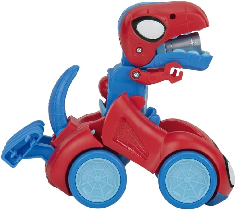 MARVEL Spidey and His Amazing Friends Spidey-Rex Racer - 8-Inch Vehicle with Sounds that Transforms from Vehicle Into Dinosaur