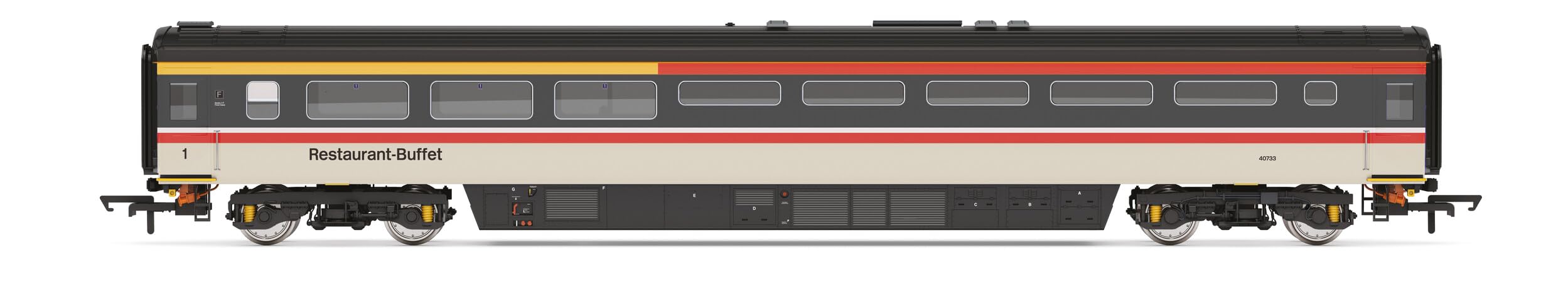 Hornby R40237 BR Intercity, Mk3 Trailer Restaurant First Buffet, 40733-Era 8 Railway-Rolling Stock Coach Packs, Grey