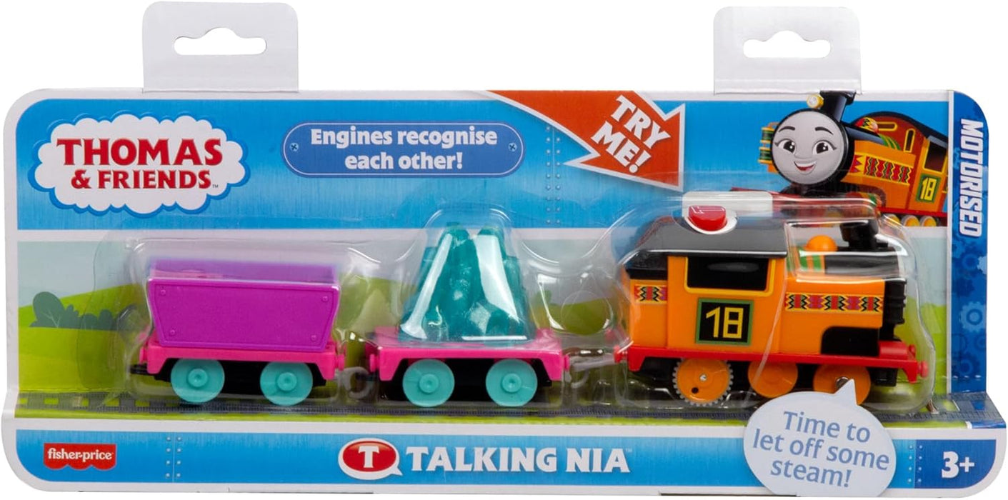 Thomas & Friends Motorized Toy Train Talking Nia Battery-Powered Engine with Sounds & Phrases for Kids 3+ Years, UK English Version, HYR78