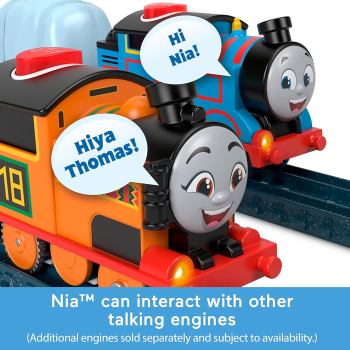 Thomas & Friends Motorized Toy Train Talking Nia Battery-Powered Engine with Sounds & Phrases for Kids 3+ Years, UK English Version, HYR78