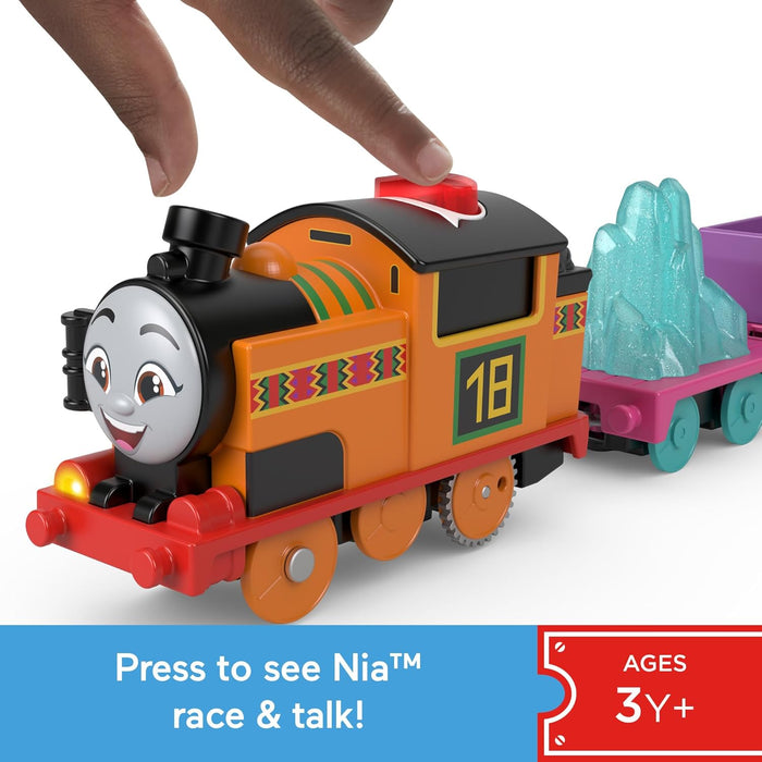 Thomas & Friends Motorized Toy Train Talking Nia Battery-Powered Engine with Sounds & Phrases for Kids 3+ Years, UK English Version, HYR78