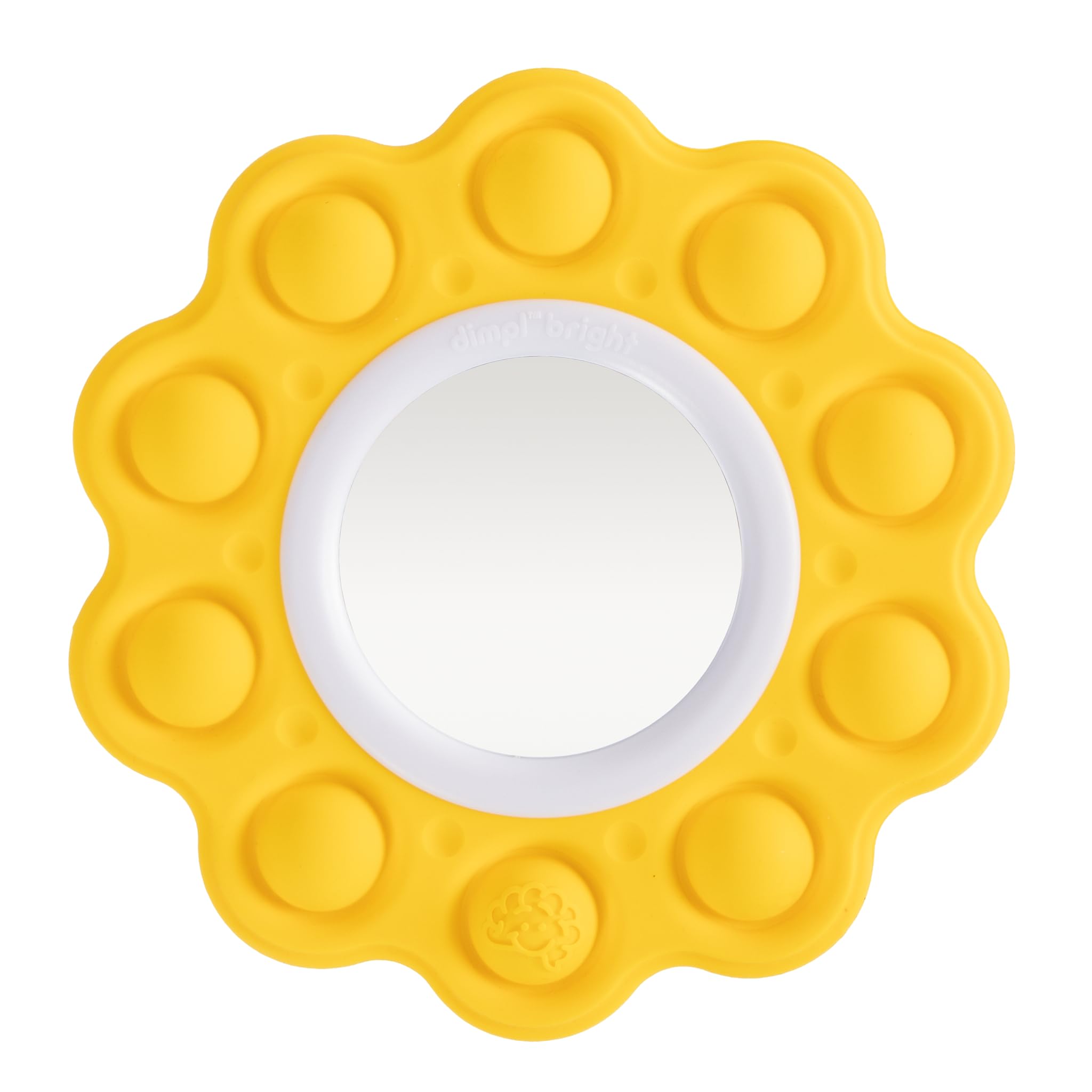 Fat Brain Toys Dimpl Bright, Push and Pop Dimple Fidget Toy with Double Sided Mirror, BPA Free Silicone Baby Sensory Toys, Early Development & Activity Toys for Boys and Girls Ages +10 Months