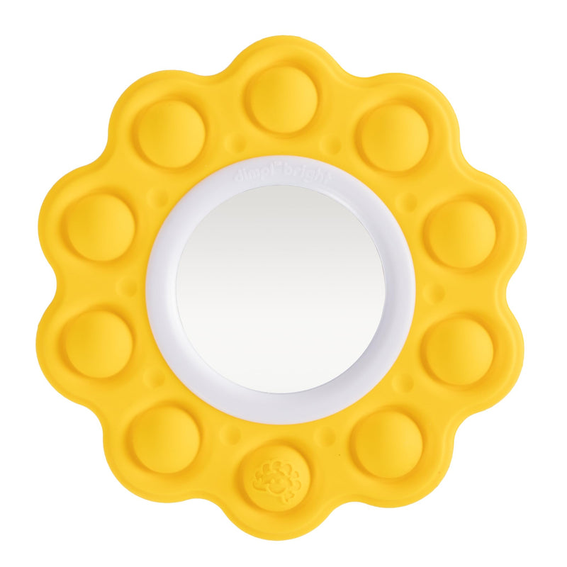 Fat Brain Toys Dimpl Bright, Push and Pop Dimple Fidget Toy with Double Sided Mirror, BPA Free Silicone Baby Sensory Toys, Early Development & Activity Toys for Boys and Girls Ages +10 Months