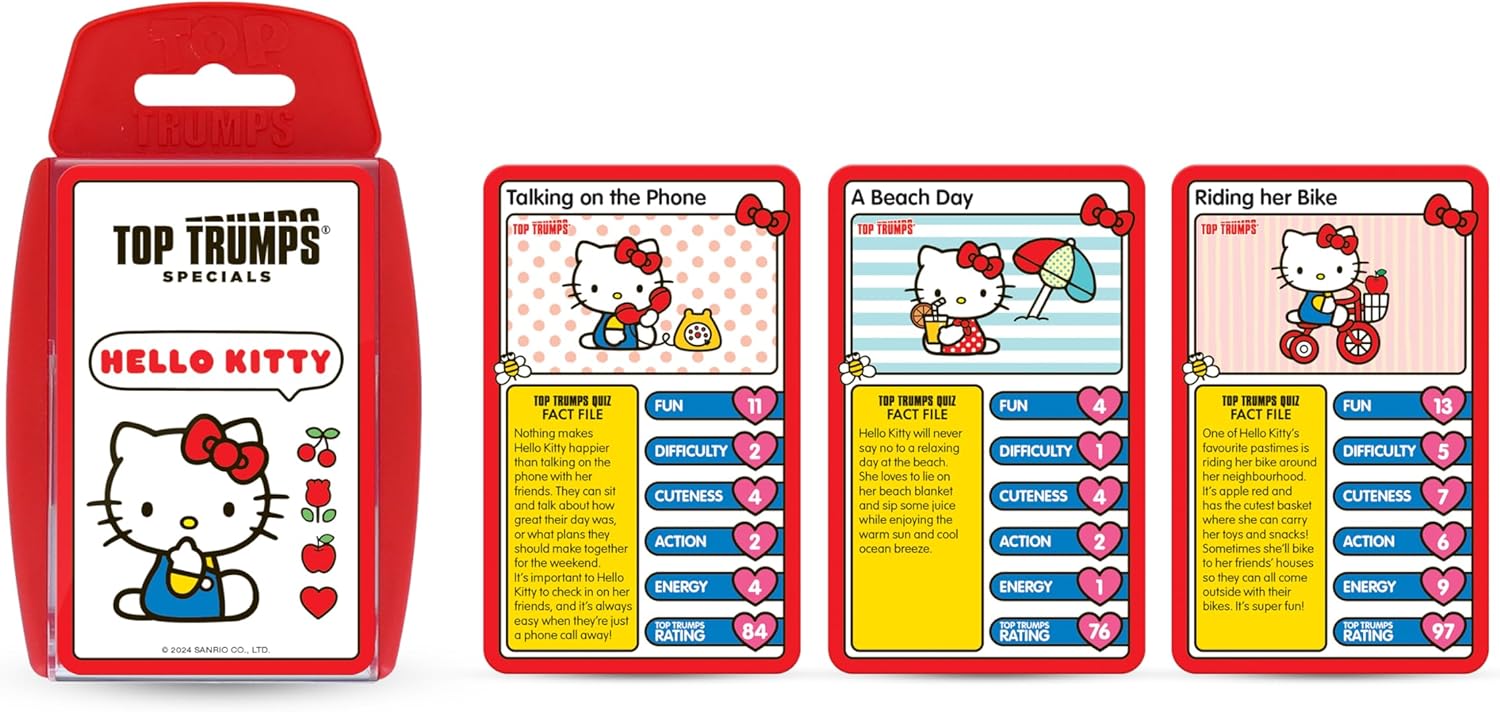 Top Trumps Hello Kitty Specials Card Game Discover Play With Hello Kitty and Discover All of Her Favourite Hobbies Educational Gift for Ages 6 Plus