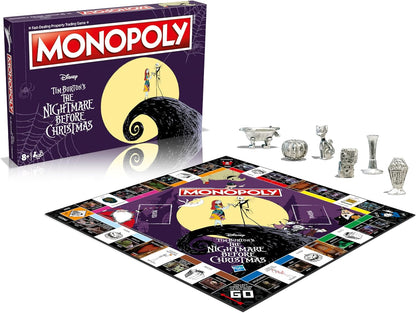 Winning Moves, Nightmare Before Christmas Monopoly Advance to Zero’s Tomb, Spiral Hill, Dr. Finkelstein’s Laboratory, Jack’s Tower and trade your way to success, makes great gift for ages 8 plus