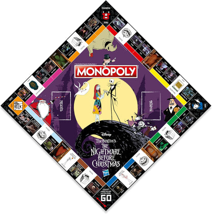 Winning Moves, Nightmare Before Christmas Monopoly Advance to Zero’s Tomb, Spiral Hill, Dr. Finkelstein’s Laboratory, Jack’s Tower and trade your way to success, makes great gift for ages 8 plus