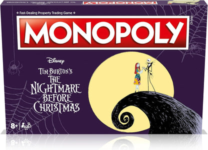 Winning Moves, Nightmare Before Christmas Monopoly Advance to Zero’s Tomb, Spiral Hill, Dr. Finkelstein’s Laboratory, Jack’s Tower and trade your way to success, makes great gift for ages 8 plus