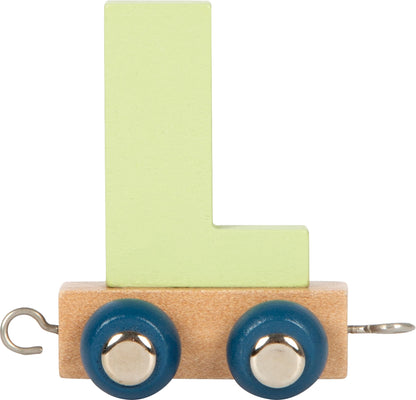 small foot Letters Train Polar L, Wood, Custom combinable Wooden Train for Decor or as a Gift, 12582