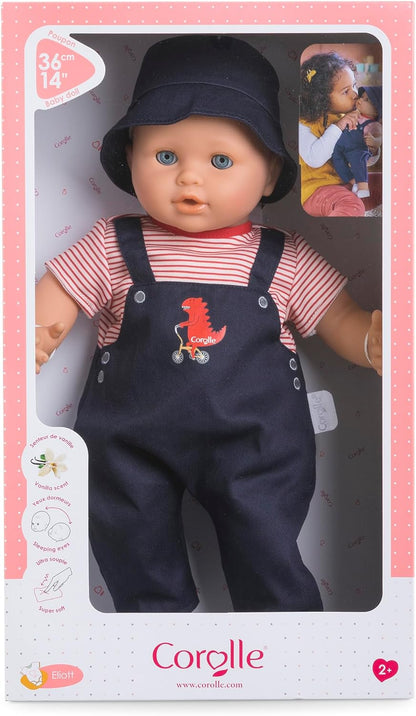 Corolle MGP Eliott 36cm Weichkörperpuppe mit langem Haar, inkl. Bürste, Schlafaugen, kann sitzen, Vanilleduft, 36cm, WB