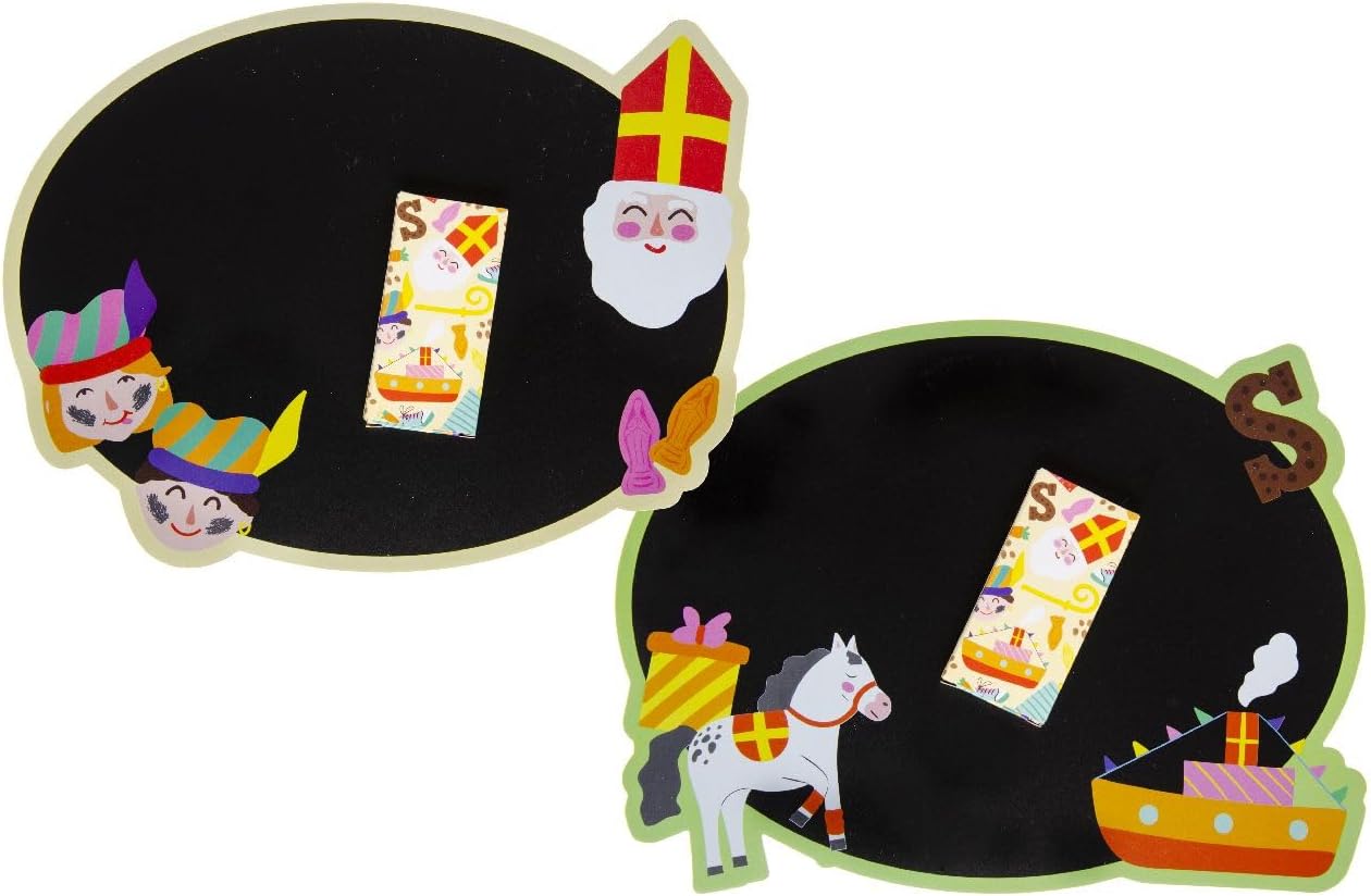 DUCKIEZ Sinterklaas - Set di lavagne a gesso, 4 pezzi, per Natale, feste, colore: