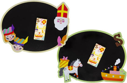 DUCKIEZ Sinterklaas - Set di lavagne a gesso, 4 pezzi, per Natale, feste, colore: