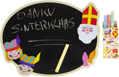 DUCKIEZ Sinterklaas - Set di lavagne a gesso, 4 pezzi, per Natale, feste, colore: