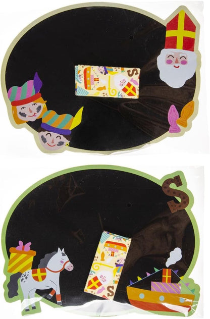 DUCKIEZ Sinterklaas - Set di lavagne a gesso, 4 pezzi, per Natale, feste, colore: