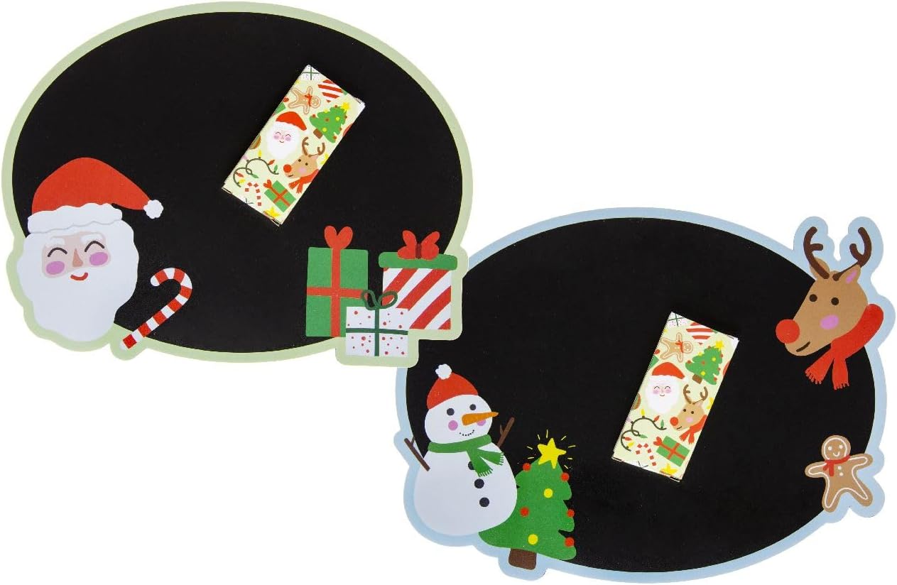 DUCKIEZ Set di 4 gessetti di Natale, lavagna, Babbo Natale, sacchetti per feste (Natale