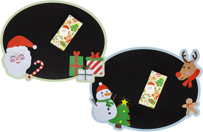 DUCKIEZ Set di 4 gessetti di Natale, lavagna, Babbo Natale, sacchetti per feste (Natale