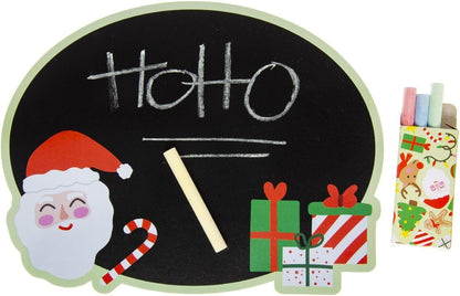 DUCKIEZ Set di 4 gessetti di Natale, lavagna, Babbo Natale, sacchetti per feste (Natale