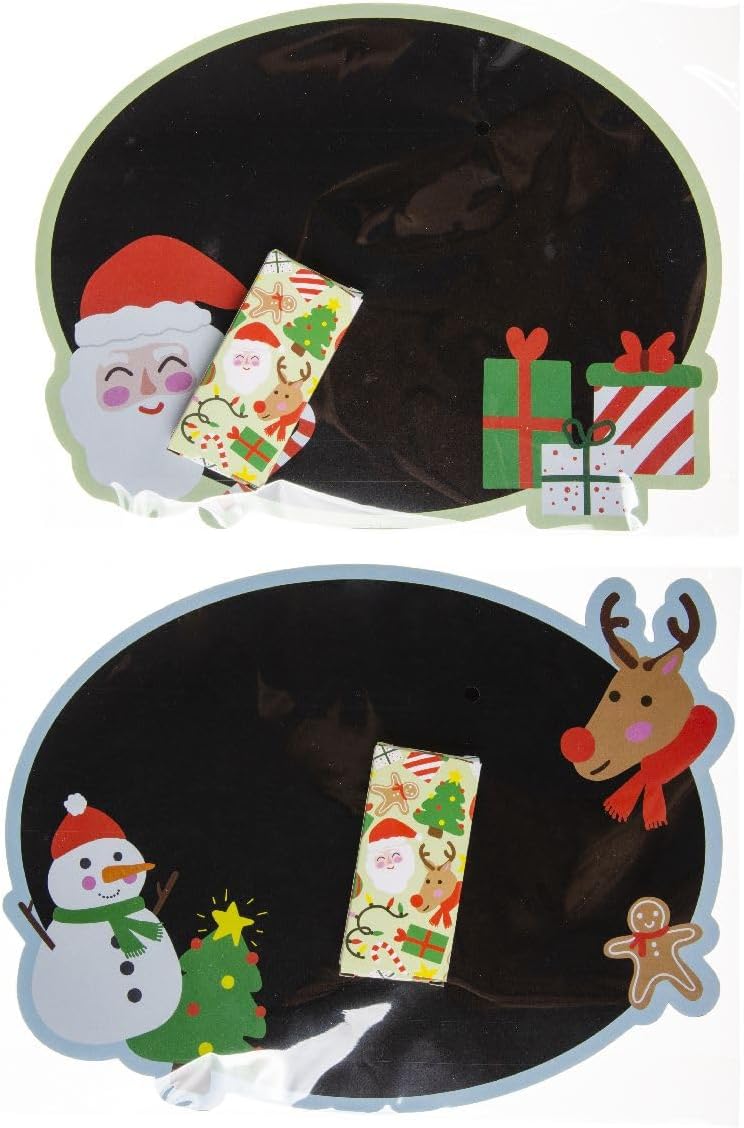 DUCKIEZ Set di 4 gessetti di Natale, lavagna, Babbo Natale, sacchetti per feste (Natale