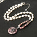 Choker Donna,Albero della Vita Hollow Round Peace Buckle Line Collana con Ciondolo in Cristallo Rodonite con Catena di Perle Reiki Chakra Quarzo Gemma Amuleto Fortunato Gioielli per Donna Uomo Regal