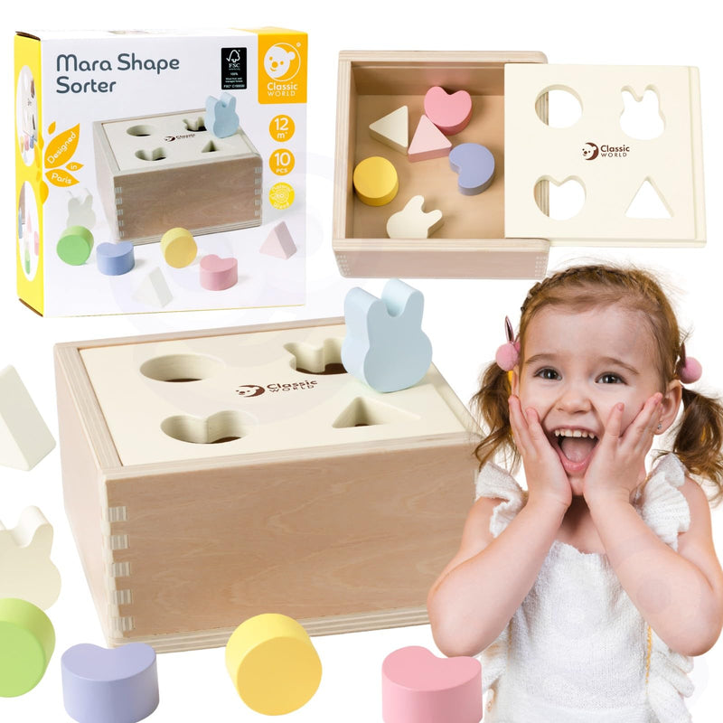 Classic World Arranging Mara Shape Wooden Shorter for Children