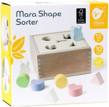 Classic World Arranging Mara Shape Wooden Shorter for Children