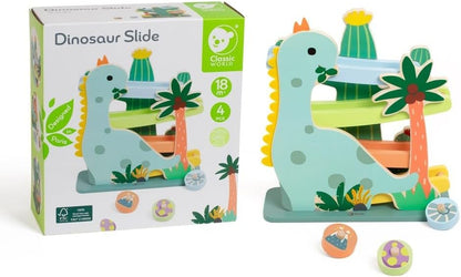 Classic World World 4 Palla di Legno Dinosauro, 4 pezzi.