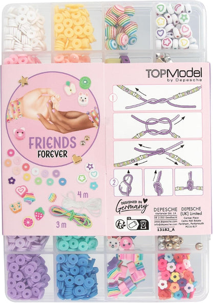 Depesche TOPModel 13182 DIY Beads Set, 20 Different Types of Beads, for Creative Design of Bracelets and Necklaces