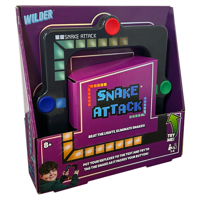 Snake Attack - Handheld Electronic Light up Game. 3 Game Play Modes. On the go fun! Addictive fidget toy!, Black