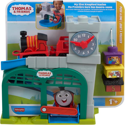 Thomas & Friends Toddler Toy My First Knapford Station Train Playset with Stack & Wobble Cargo for Kids Ages 18+ Months, HXW24