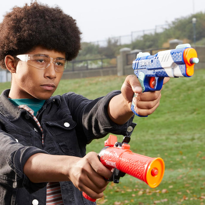 Nerf Fortnite Dual Pack - 2 Fortnite Blasters, Flint-Knock & LP Dart Blasters, 6 Elite Foam Darts