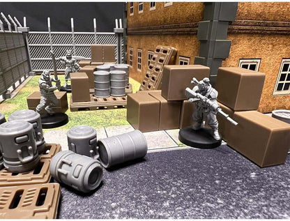 Monster Scenery: Industrial Cargo (Unpainted Tabletop Scenery Set