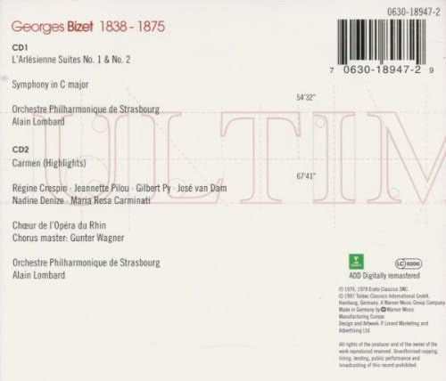 The Erato Collection - Bizet (L'Arlesienne / Sinfonie / Carmen-Highlights)