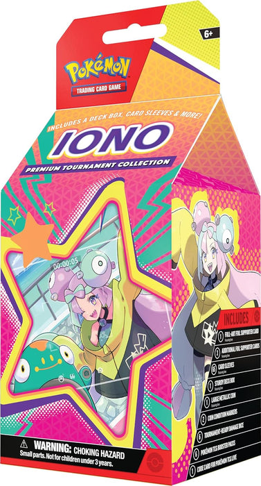 Pokémon TCG: Iono Premium Tournament Collection (1 Full-Art Foil Card, 3 Foil Cards & 6 Boosters)