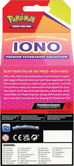 Pokémon TCG: Iono Premium Tournament Collection (1 Full-Art Foil Card, 3 Foil Cards & 6 Boosters)