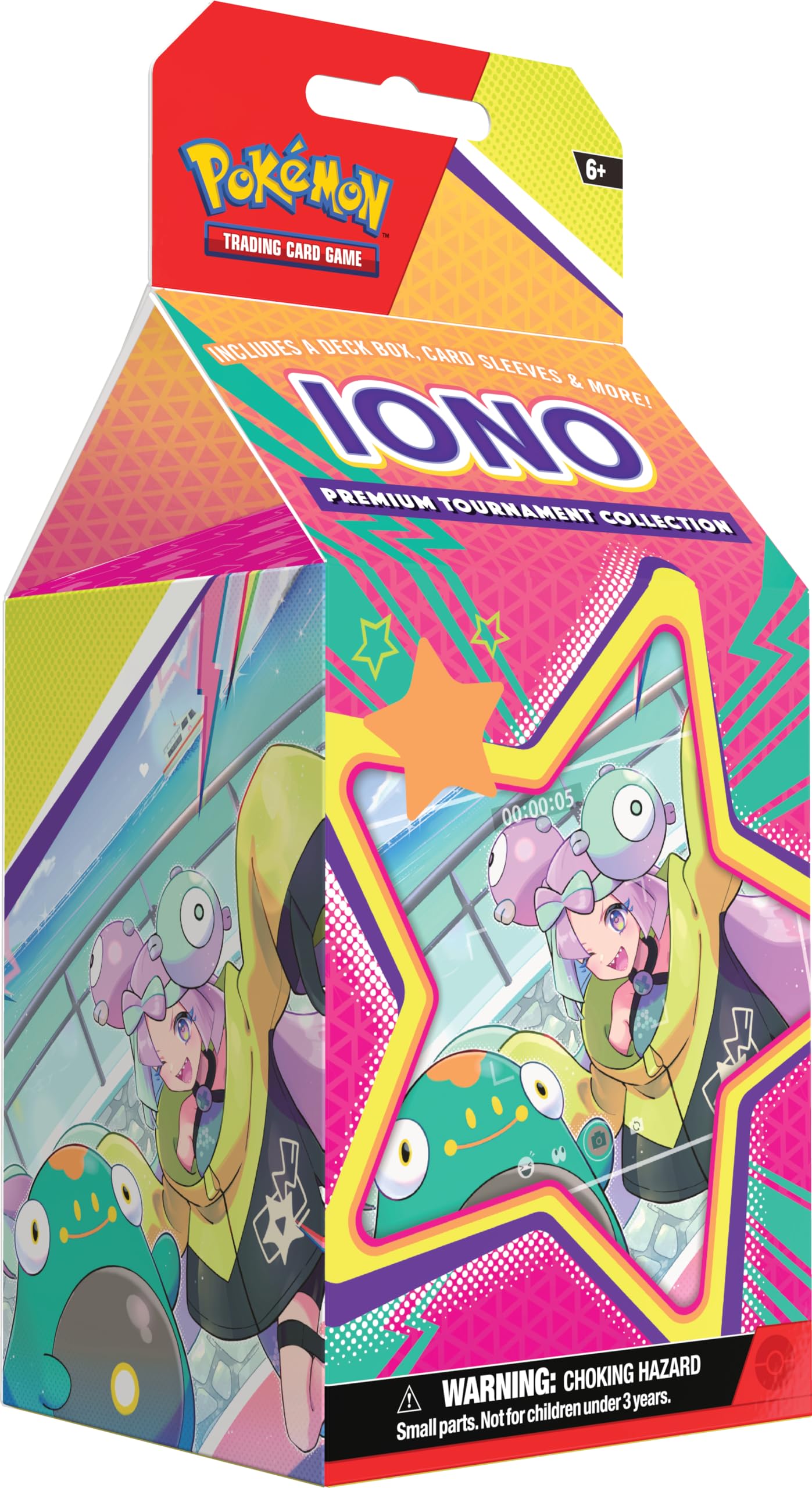 Pokémon TCG: Iono Premium Tournament Collection (1 Full-Art Foil Card, 3 Foil Cards & 6 Boosters)